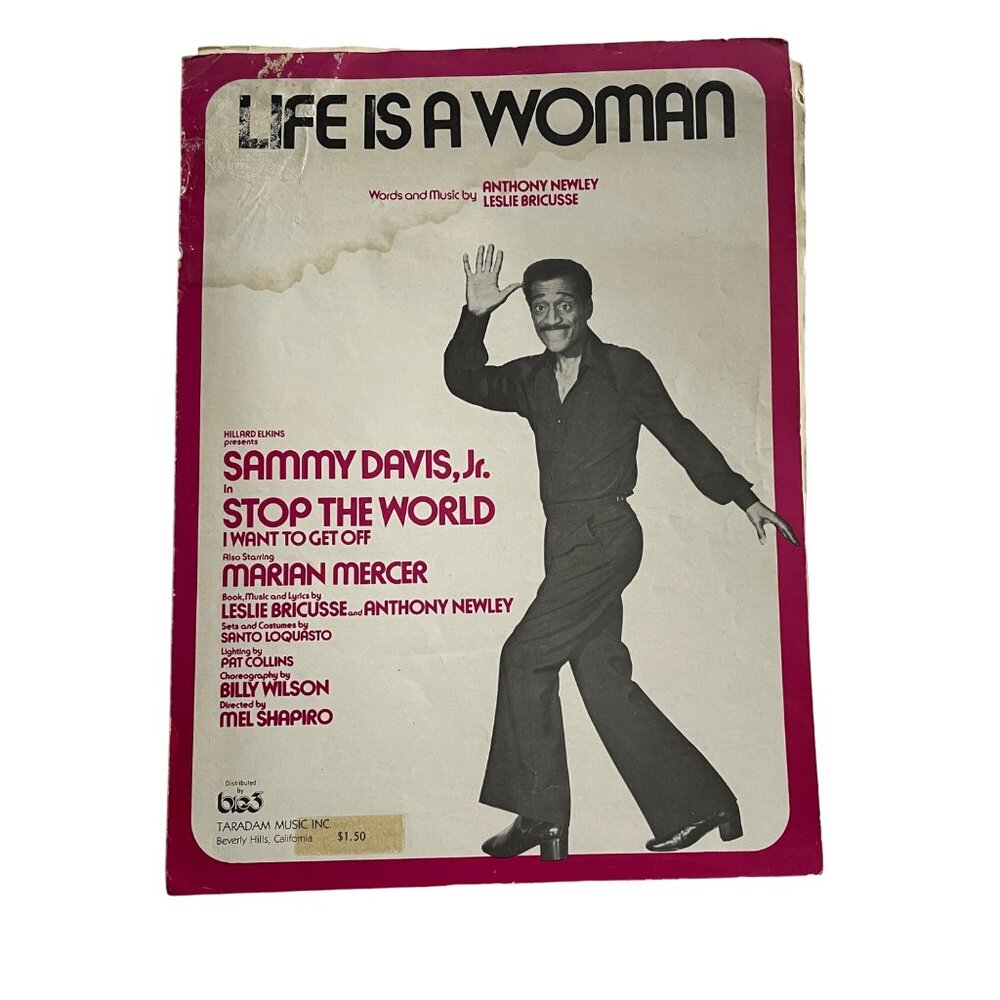 Life is a Woman Sammy Davis Jr Sheet Music 1978 Vintage u